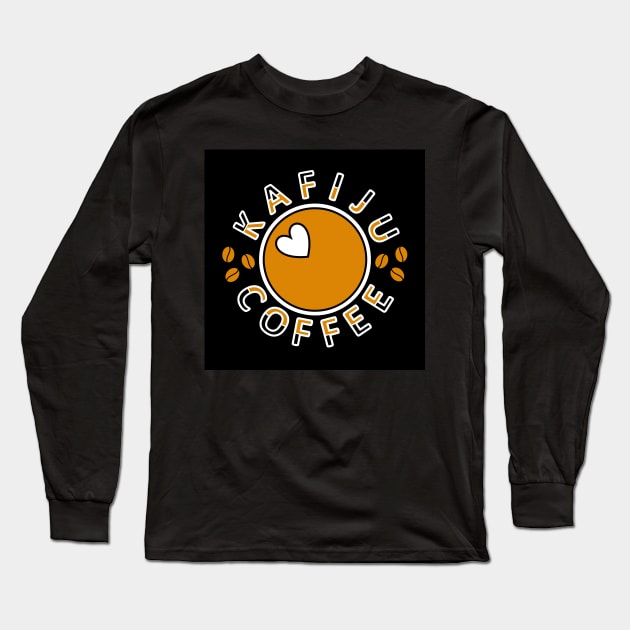 Kafiju Coffee Black Long Sleeve T-Shirt by Penciligram